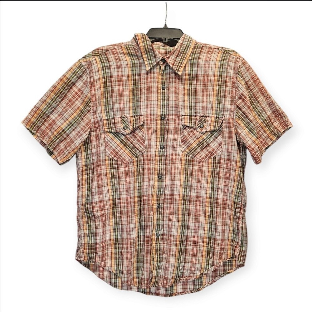 Royal Robbins Shirt Mens Large Metal Snap Plaid Country Cowboy Flap Pockets - Picture 2 of 9
